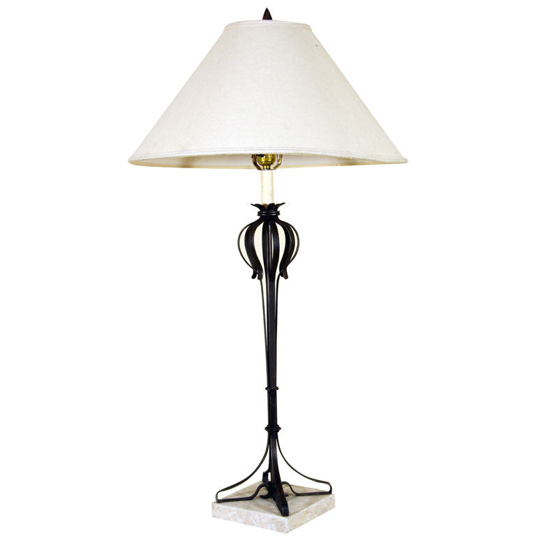 Wrought  Iron  Lamp  And  Shade