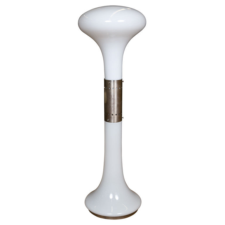 White Milk Glass  Floor Lamp  by  CARLO  NASON FOR   MAZZEGA