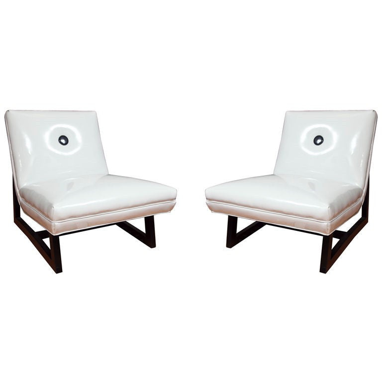 Pair Mid-Century Armless chairs