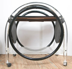 Neo Deco Rolling Serving Cart in Lucite and Plastic Laminate