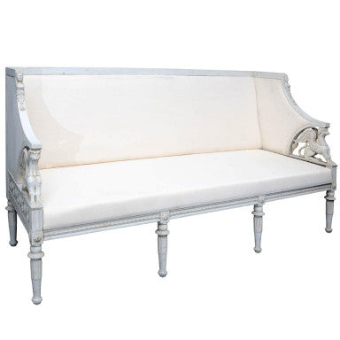 Gustavian Upholstered Back Settee