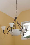 Large  Opaque  Glass  And  Iron  Chandelier