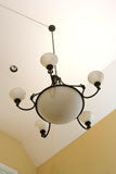 Large  Opaque  Glass  And  Iron  Chandelier