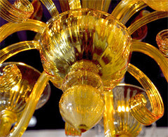 Murano  Smoked  Amber  Glass  Chandelier