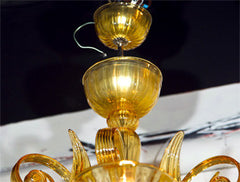 Murano  Smoked  Amber  Glass  Chandelier