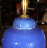 BLUE CERAMIC GINGER JAR LAMP