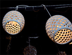 Set Of Three Ceramic Hanging  Chandeliers