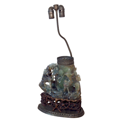 Rare  Carved  Florite  Lamp