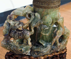 Rare  Carved  Florite  Lamp