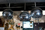 Pair of Mirrored Light Globes in the style of Tom Dixon