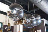 Pair of Mirrored Light Globes in the style of Tom Dixon