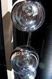 Pair of Mirrored Light Globes in the style of Tom Dixon