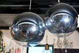 Pair of Mirrored Light Globes in the style of Tom Dixon