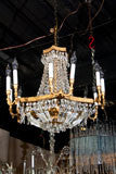 Dore  Bronze  &  Crystal  Twelve  Light  Chandelier