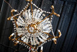 Dore  Bronze  &  Crystal  Twelve  Light  Chandelier