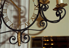 Iron Clock Face Chandelier With Six Lights