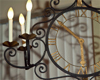 Iron Clock Face Chandelier With Six Lights