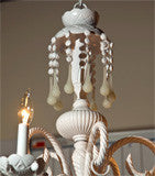 White Murano Opaline Glass Chandelier