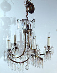 Curved Arm Swedish Crystal Chandelier