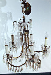 Curved Arm Swedish Crystal Chandelier