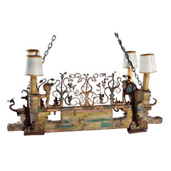 Folk Art Chandelier from the End of a Sicilian Cart