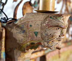 Folk Art Chandelier from the End of a Sicilian Cart