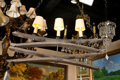 Chandelier made from Old Oak Wine Barrel