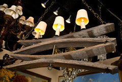 Chandelier made from Old Oak Wine Barrel