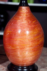 Pair Of Modern  Muted-Orange Glass  Lamps