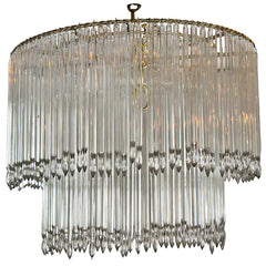 Tiered Straw Crystal Chandelier