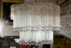 Tiered Straw Crystal Chandelier