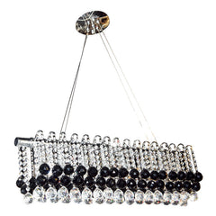 Unique Modern Black & Clear Crystal Chandelier