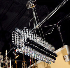 Unique Modern Black & Clear Crystal Chandelier