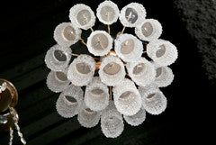 Mid-Century Ripple Glass Tubes Chandelier