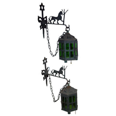 Set  Of 4  Arts  And  Crafts  Lanterns