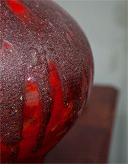 Pair Red Ceramic With Glaze Table Lamps