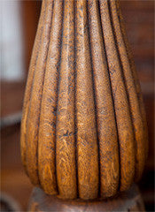 Pair 19th Century Oak Lamps Made From Piano Legs