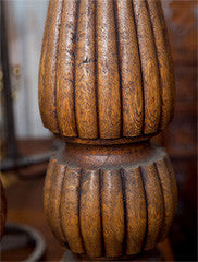 Pair 19th Century Oak Lamps Made From Piano Legs