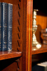 Mahogany Wood Bookcase In Two Sections