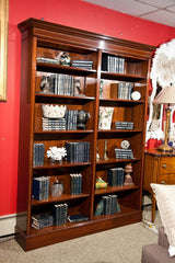 Mahogany Wood Bookcase In Two Sections