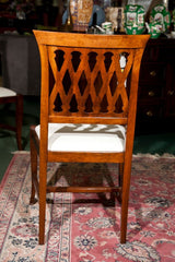 Set of Six Italian Walnut Side Chairs