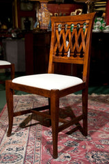 Set of Six Italian Walnut Side Chairs