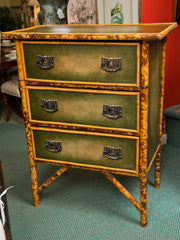 Antique English Bamboo and Leather Chest Circa 1890