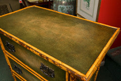 Antique English Bamboo and Leather Chest Circa 1890