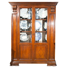 Large Italian Walnut Vitrine