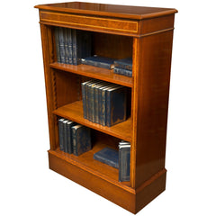 English Myrtle Burl Low Bookcase