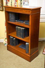 English Myrtle Burl Low Bookcase