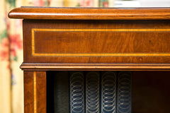 English Myrtle Burl Low Bookcase