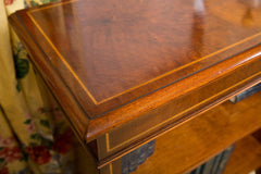 English Myrtle Burl Low Bookcase