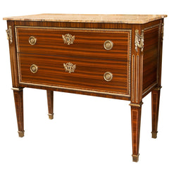 Reproduction Louis XVI Rosewood Marble Top Commode